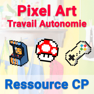 Pixel art travail autonomie CP