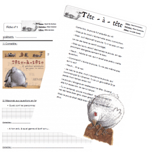 Tête-à-tête tapuscrit + fiches de lecture