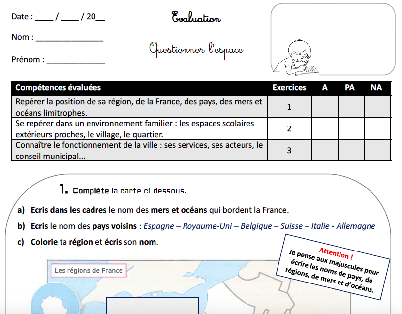 évaluation Se Repérer Sur Un Plan Ce2