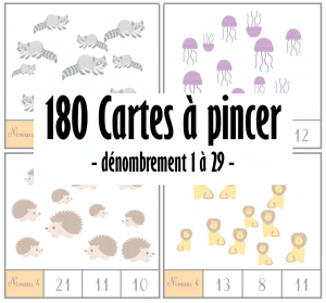 180 cartes à pincer : travailler le dénombrement