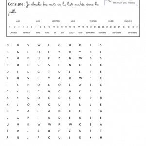 Mots mêlés de Pâques GS CP