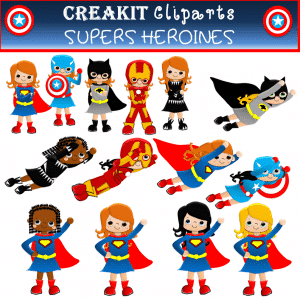 CréaKit Cliparts SUPERS HEROÏNES couleur