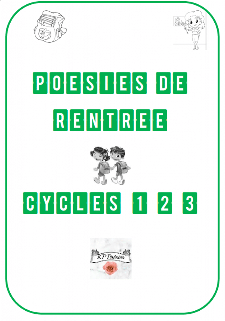 8 Poesies De Rentree Etude De La Langue Cp Ce1 Ce2 Cm1 Cm2 Maternelle Petite Section Grande Section Moyenne Section La Salle Des Maitres