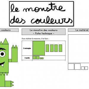Le monstre des couleurs – reproduire un assemblage de formes
