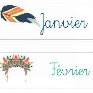 Mois de l'année sur le thème des indiens