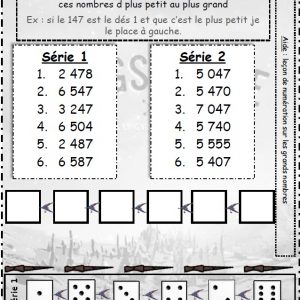 Jeu de dés : les grands nombres