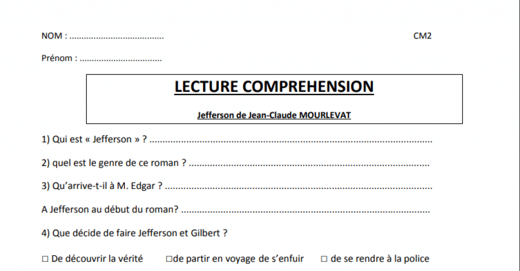 Lecture Jefferson de J. Claude MOURLEVAT