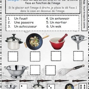 Jeu de dés : la cuisine (Lexique)