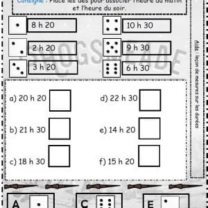 Jeu de dés : les durées