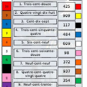 Color-o-cube sur les nombres jusqu’à 999