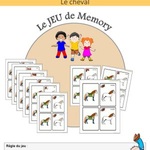 Jeu de Memory du cheval (schéma corporel)