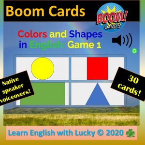 Boom Cards: Couleurs et Formes en Anglais | Jeu #1