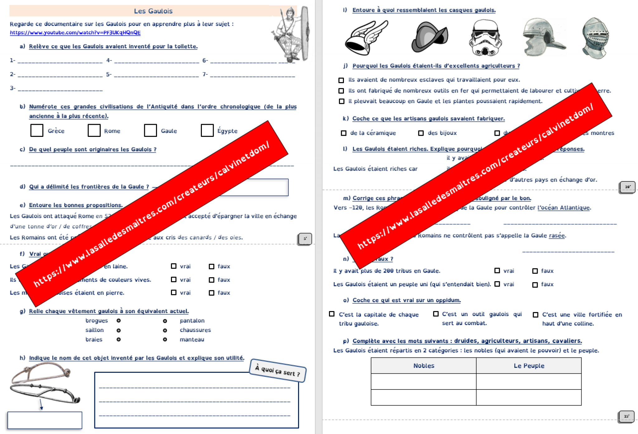 Questionnaire vidéo - C'est pas sorcier : Histoire Antiquité - Les