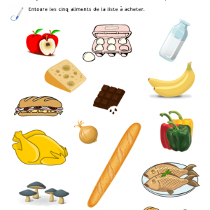 Reconnaissance et lecture de mots. La liste des courses