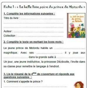Exploitation pédagogique Le prince de Motordu