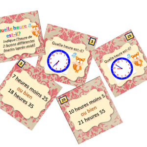 Cartes à tâches lire l’heure niveau 2