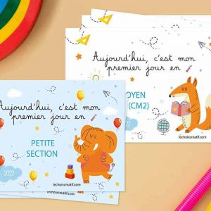 Affiches maternelle et primaire : « mon premier jour à l’école en … »