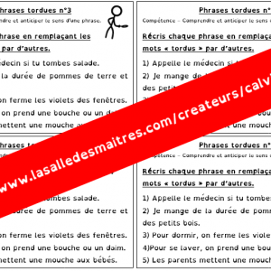 Ateliers d'écriture - Phrases tordues - Jeu d'écriture sur le sens