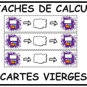 Taches de calcul (cartes vierges)