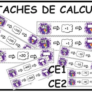 Taches de calcul CE1 CE2