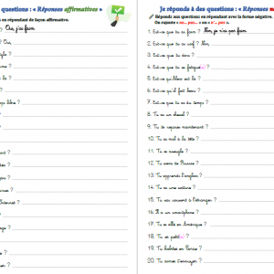 Français (CE1, A1) : Répondre à des questions simples à la forme affirmative et négative