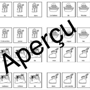 exercices : phrase Saint Nicolas + vocabulaire + mémory