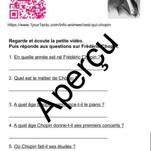 histoire racontée de Flon-Flon et Musette + compréhension (+vie de Chopin et questionnaire)