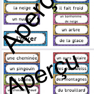mur de mots hiver + référentiel enfant à créer