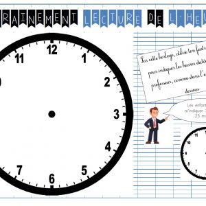 Ardoise à imprimer "Lecture de l'heure"