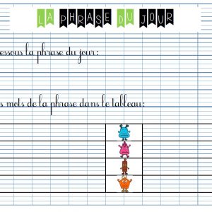 Ardoise à imprimer "La phrase du jour"