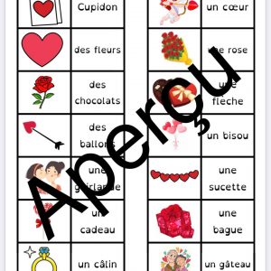 Jeux de domino et memory Saint Valentin