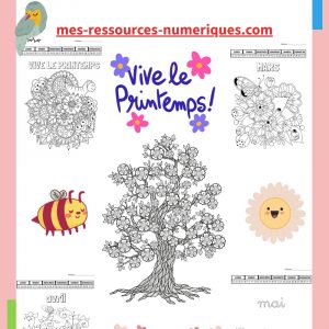 les coloriages du printemps – mois printemps