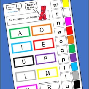 Cartes à pinces - reconnaissance des lettres