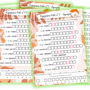 Jeu/Atelier: Conjugaison Codée - Imparfait - 15 fiches de jeu