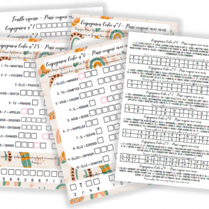Jeu/Atelier: Conjugaison Codée – Passé composé avec avoir – 15 fiches de jeu