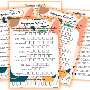 Jeu/Atelier: Conjugaison Codée Présent 1er groupe (16 fiches)