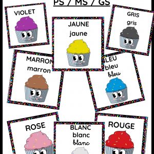 AFFICHAGE LES COULEURS - CUPCAKS - PS/MS/GS