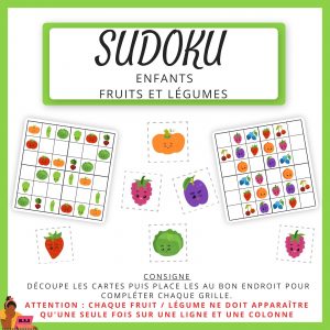 Sudoku enfants - fruits et légumes