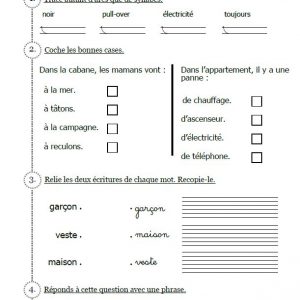 Exercices de lecture « Poulou et Sébastien » – apprentissage de la lecture