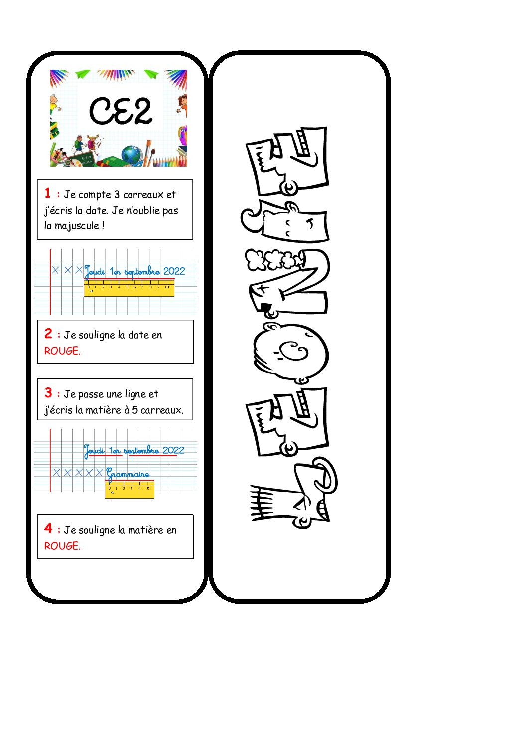 Marque Page Ce1 Fran ais Marque Page Lecture Ce1 LOQG