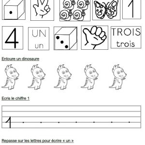 Les nombres de 1 à 4 - MS GS + début CP
