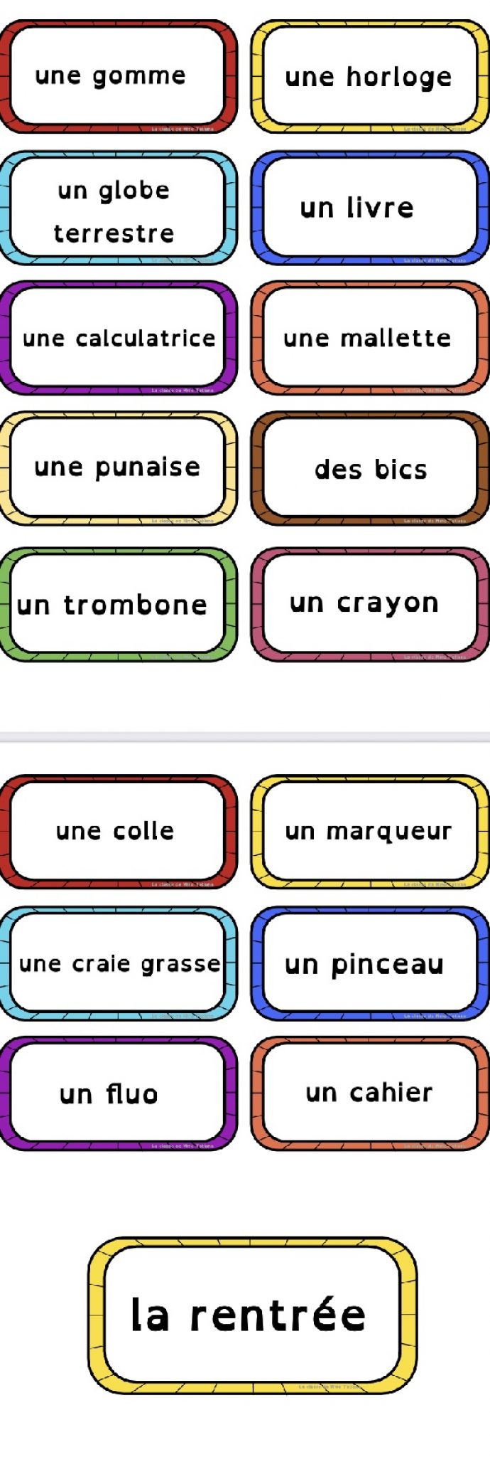 Mur de mots / vocabulaire / exercices - La Salle des Maitres