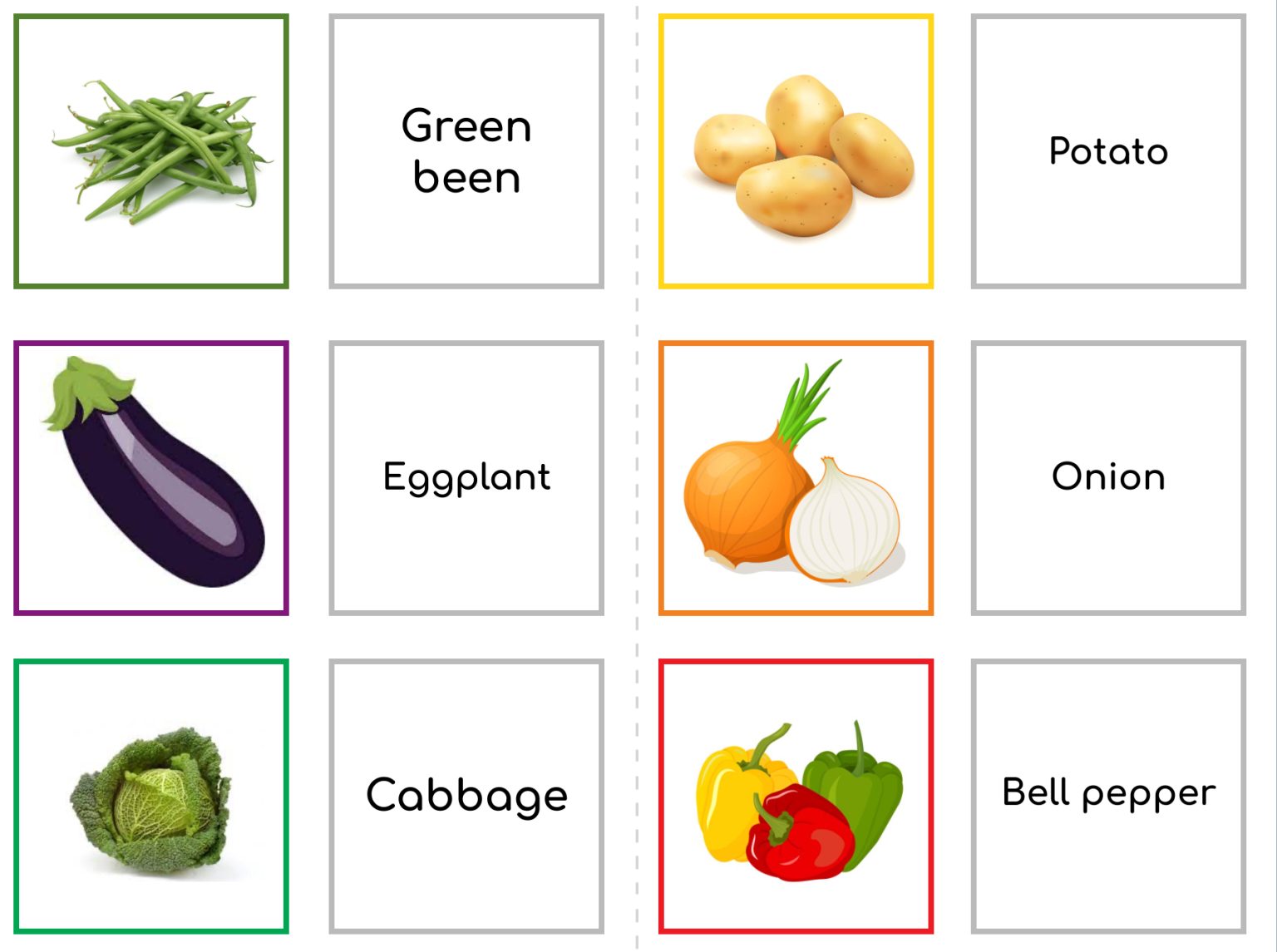 🇬🇧 Anglais : Memory fruits et légumes - Anglais CE1, CE2, CM1, CM2, CP