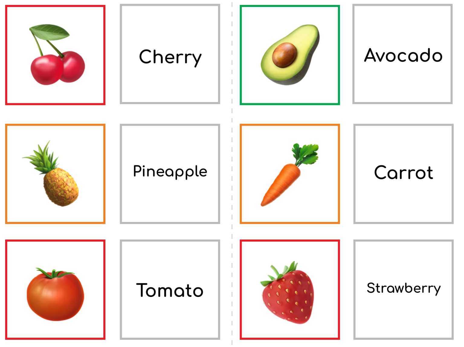🇬🇧 Anglais : Memory fruits et légumes - Anglais CE1, CE2, CM1, CM2, CP