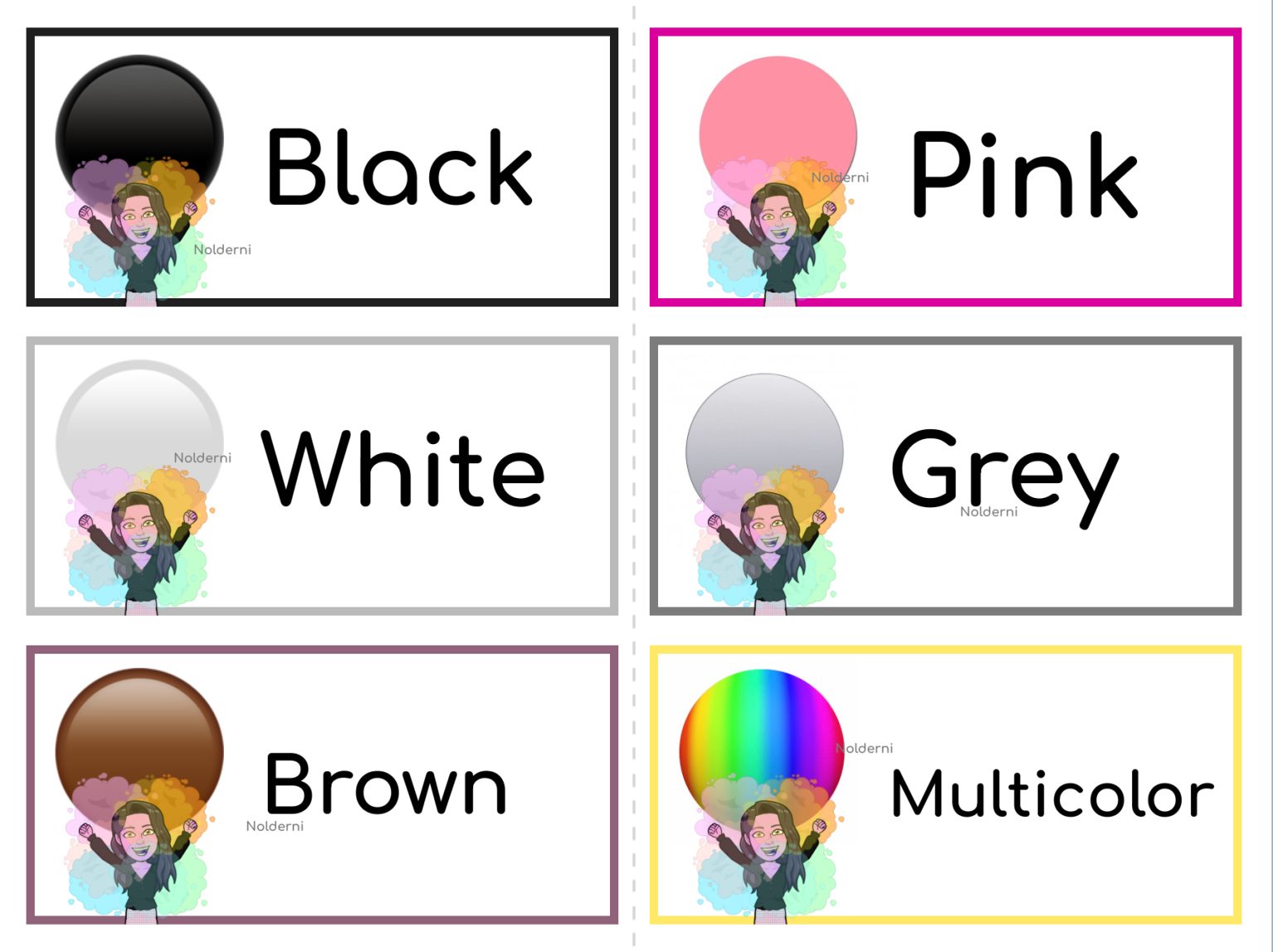 🇬🇧 Anglais : Flashcards les couleurs en anglais - Anglais CE1, CE2, CM1