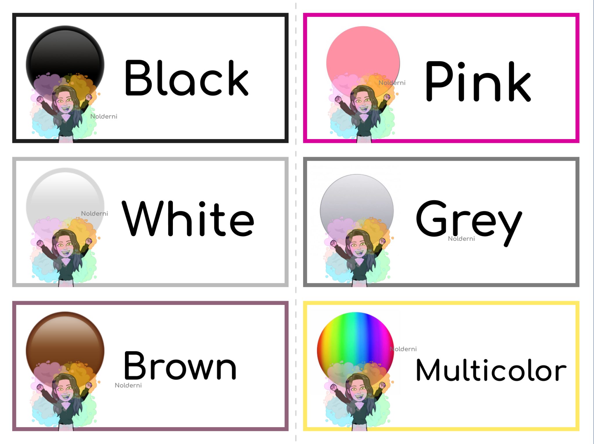 🇬🇧 Anglais : Flashcards les couleurs en anglais - Anglais CE1, CE2, CM1