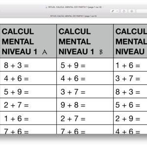 RITUEL CALCUL MENTAL ADDITIONS ET SOUSTRACTIONS