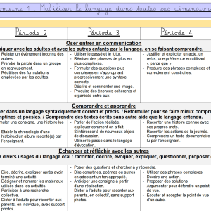 Programmations année de GS