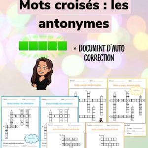 Mots croisés: les antonymes