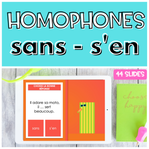 Homophones Homonymes S'EN SANS